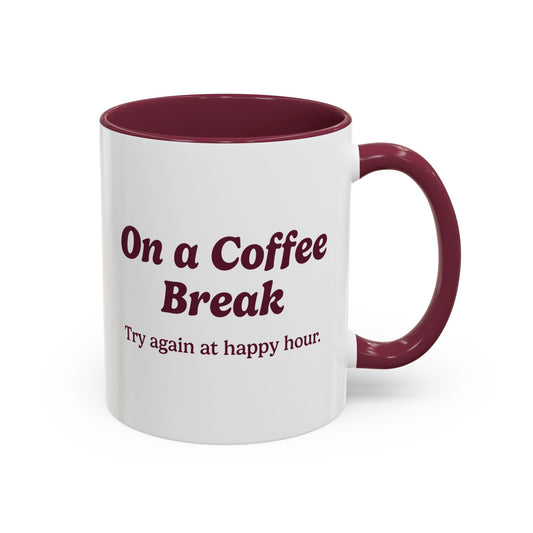 On a Coffee Break Mug - Burgundy